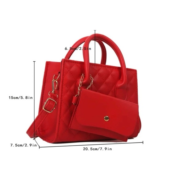 [NEW] Red square bag with small pouch - Picture 4 of 4